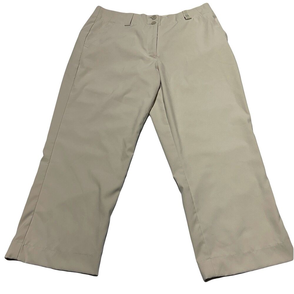 Nike Golf Tour Performance Dri-Fit Pants Womens Capri Cropped Beige Size S